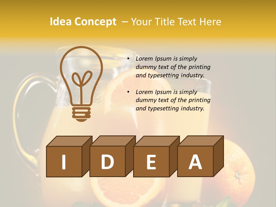 Orange Glassware Glass PowerPoint Template