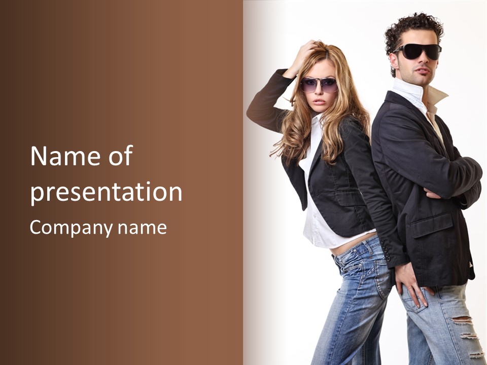 Man Looking Couple PowerPoint Template