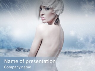 Back Snow Whiteness Snowflakes PowerPoint Template