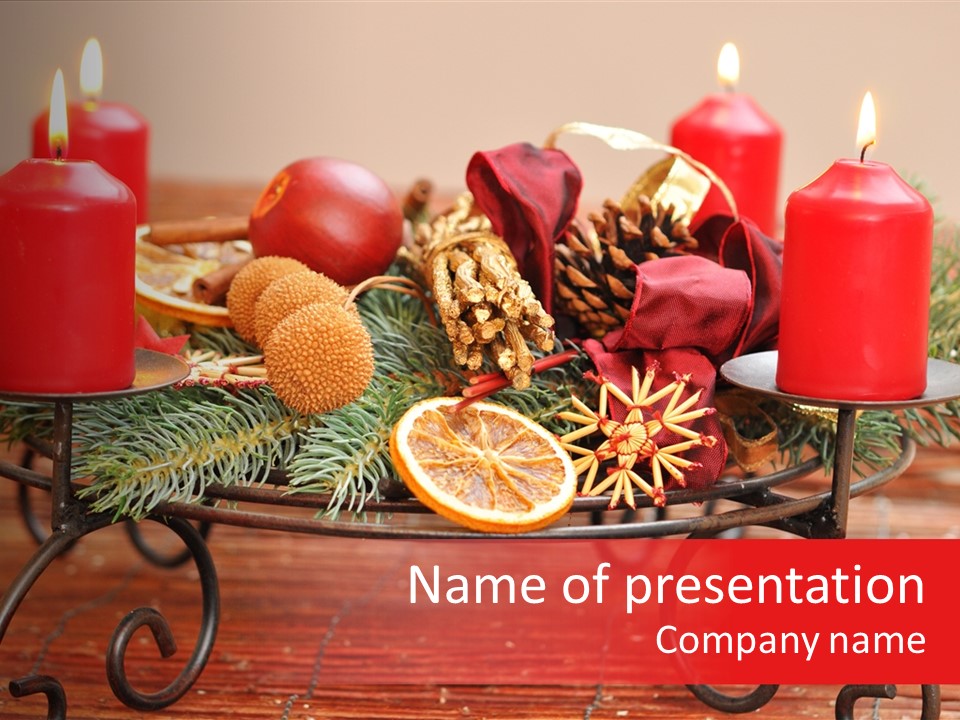 Christmas Nut Orange PowerPoint Template