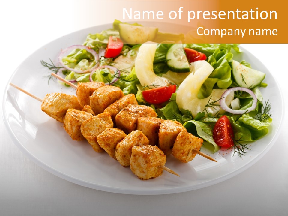 White Food Green PowerPoint Template