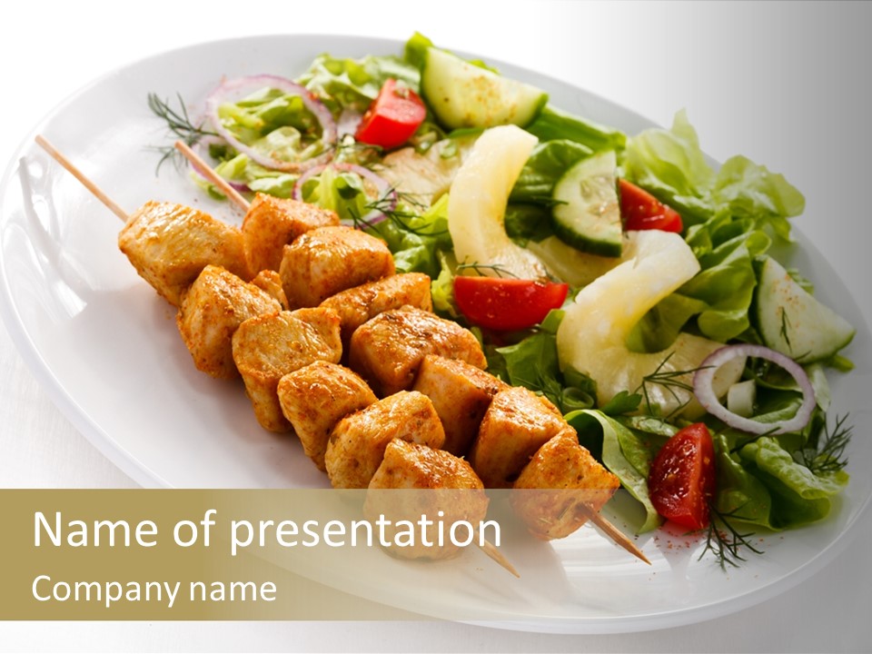 Green Onion Cooked PowerPoint Template