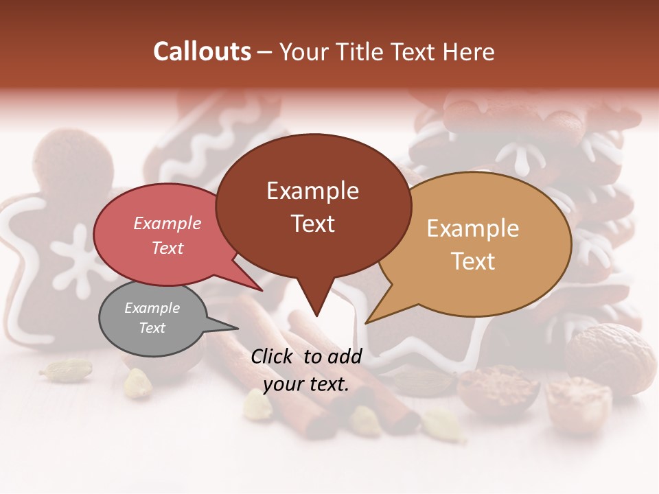 Traditional Christmas Decoration Cinnamon Stick PowerPoint Template