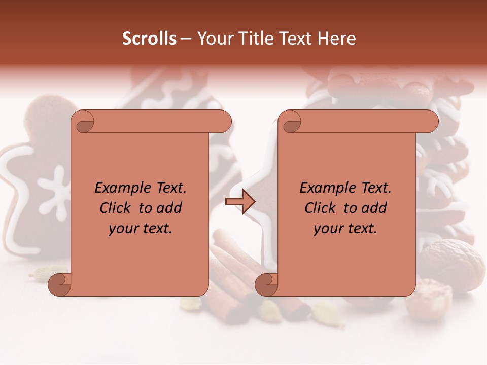 Traditional Christmas Decoration Cinnamon Stick PowerPoint Template