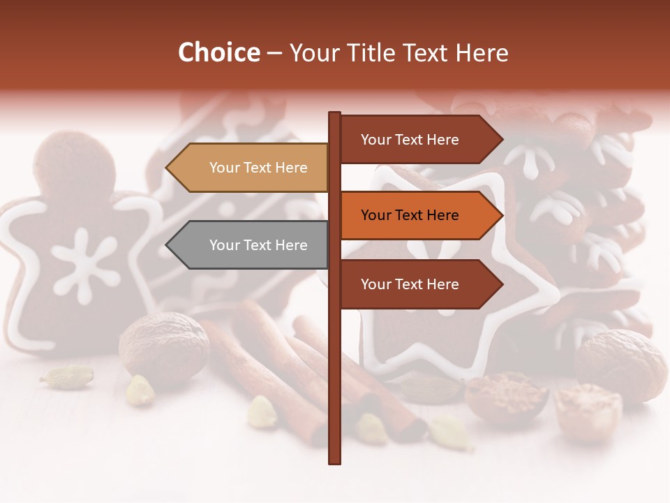 Traditional Christmas Decoration Cinnamon Stick PowerPoint Template