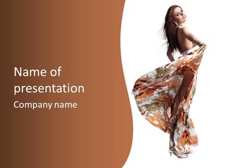 Wearing Young Dress PowerPoint Template