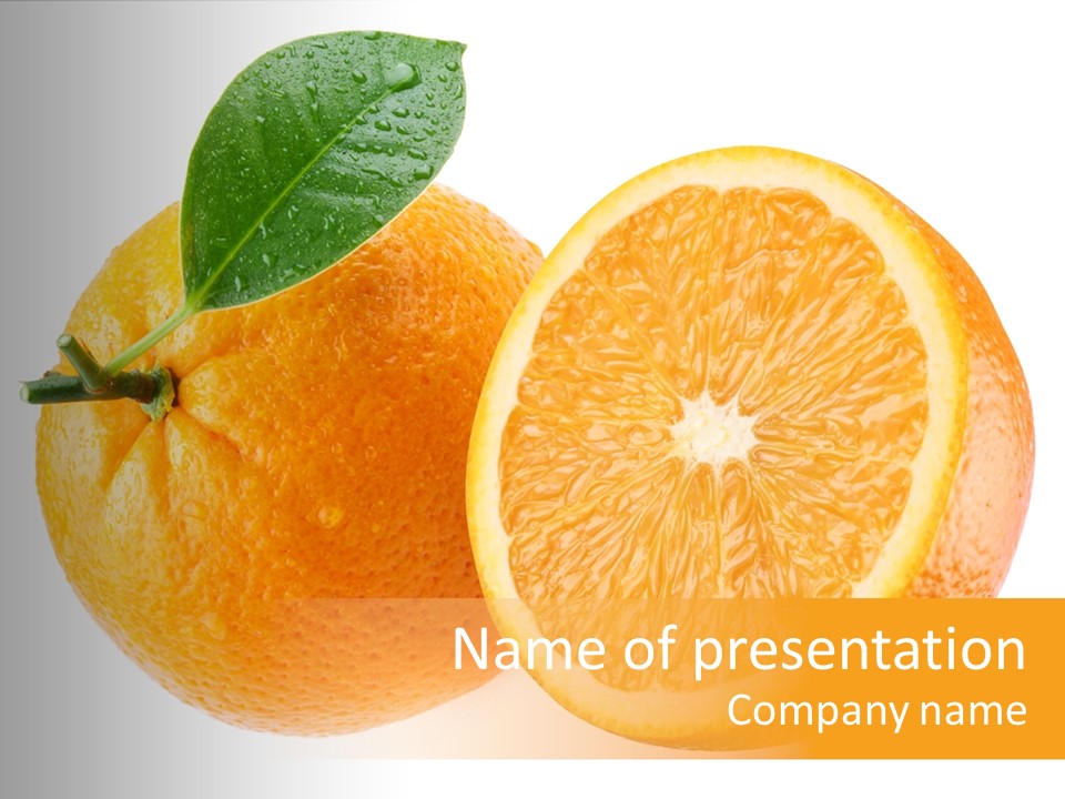 Health Orange Half PowerPoint Template