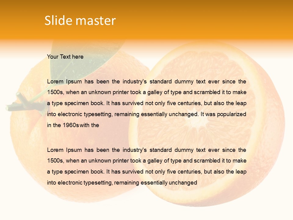 Health Orange Half PowerPoint Template