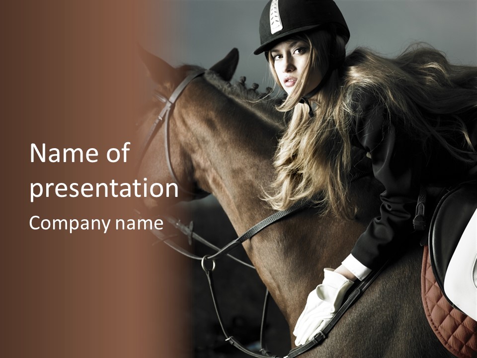 Horseback Overcoat Model PowerPoint Template