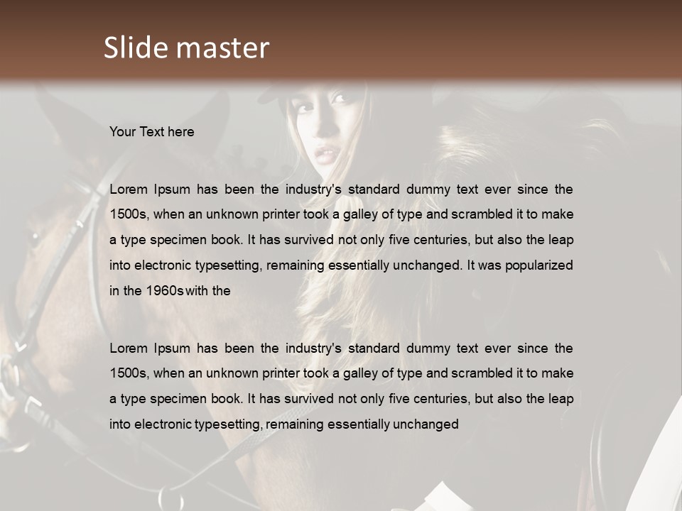 Horseback Overcoat Model PowerPoint Template