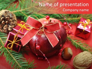 Decoration Tap Christmastide PowerPoint Template