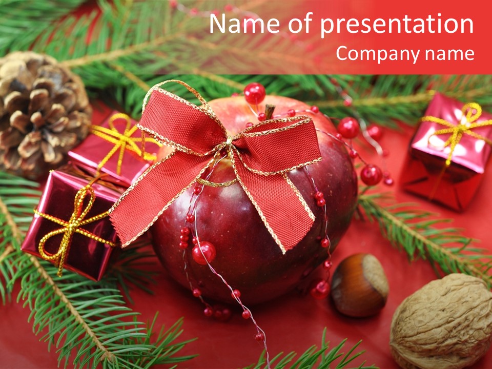 Decoration Tap Christmastide PowerPoint Template