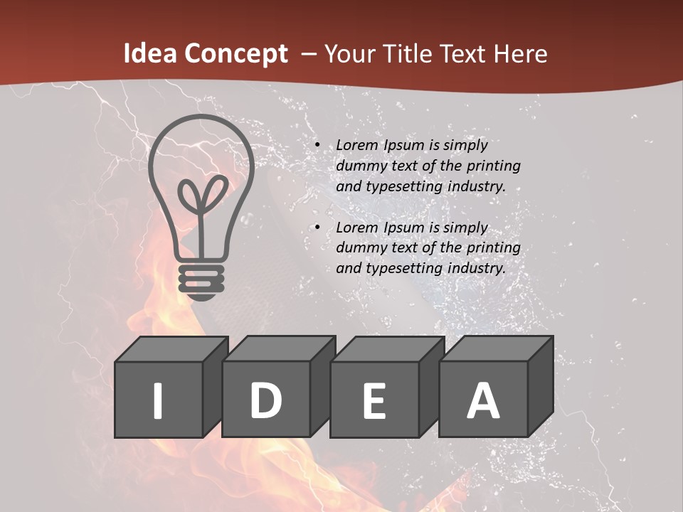 Fire Black Splash PowerPoint Template