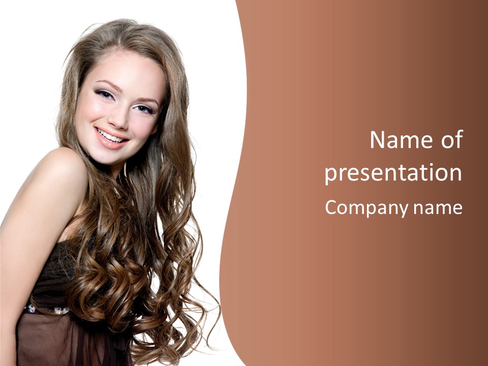 Fashion Laughing Girl PowerPoint Template