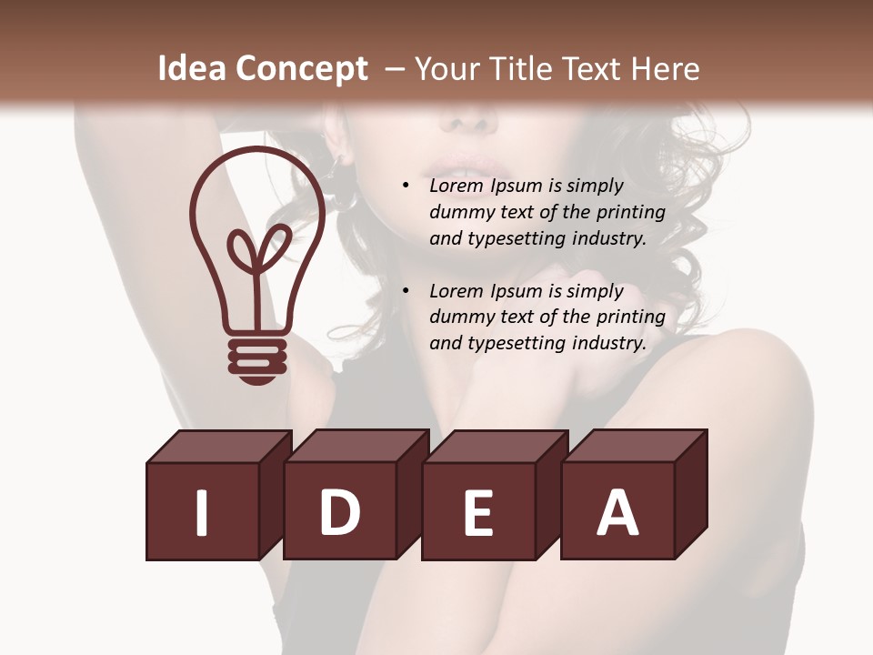 Copy Space Ringlet Looking PowerPoint Template