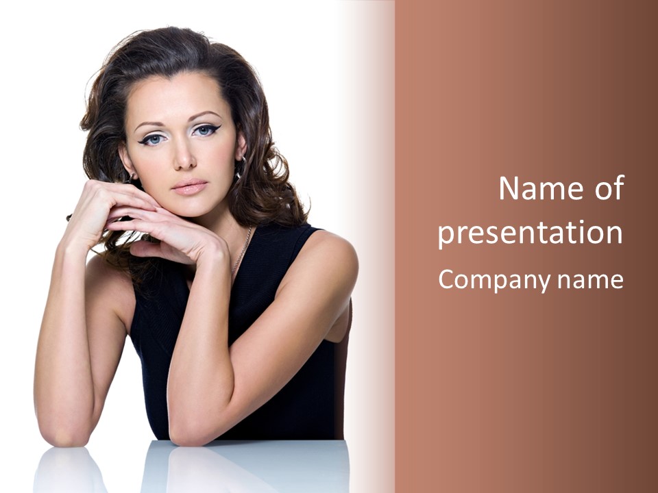 Dress Brunette Glamour PowerPoint Template