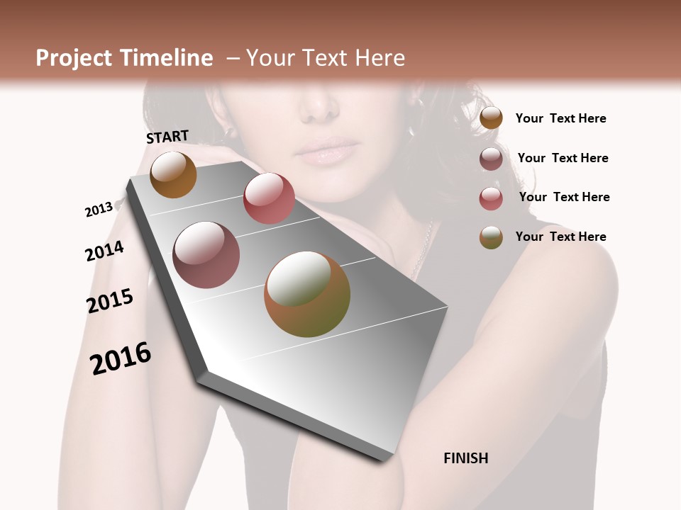 Dress Brunette Glamour PowerPoint Template