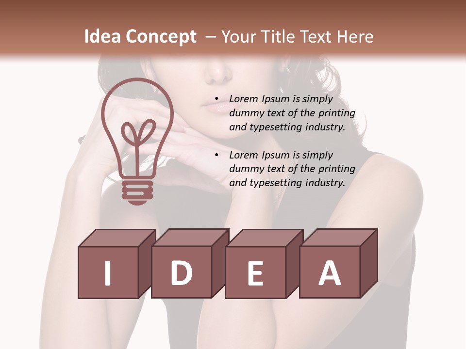 Dress Brunette Glamour PowerPoint Template