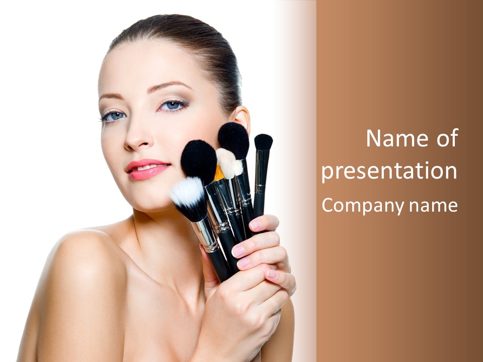 Caucasian Glamour Pretty PowerPoint Template