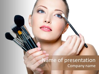 Copy Space Blusher Hold PowerPoint Template