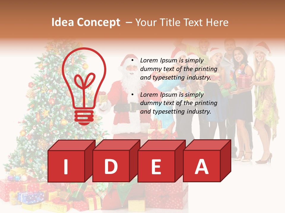 Tree Christmas Man PowerPoint Template