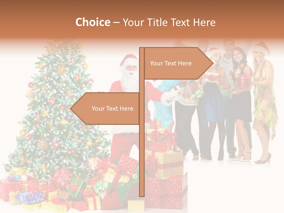 Tree Christmas Man PowerPoint Template