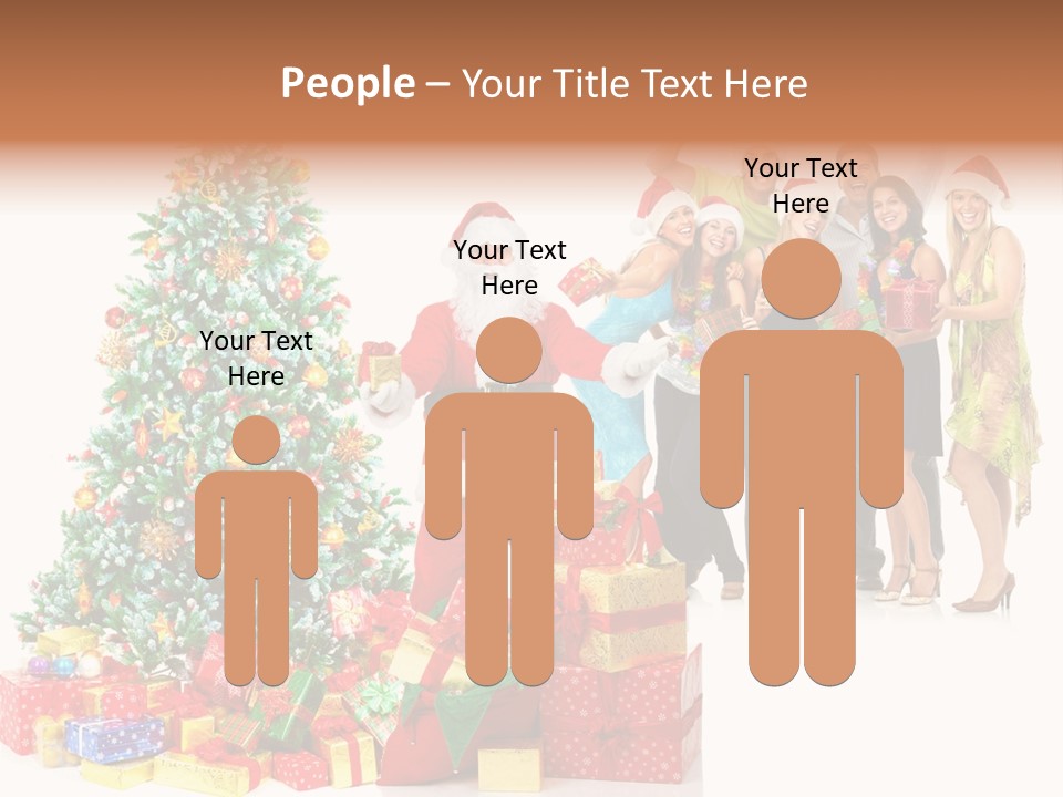 Tree Christmas Man PowerPoint Template