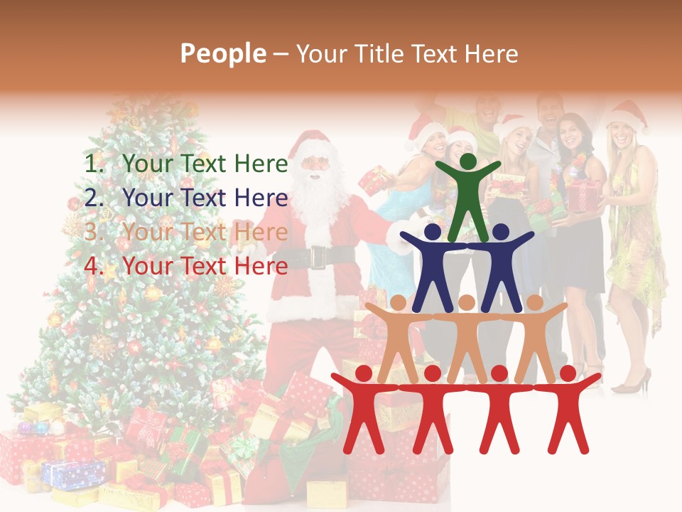 Tree Christmas Man PowerPoint Template