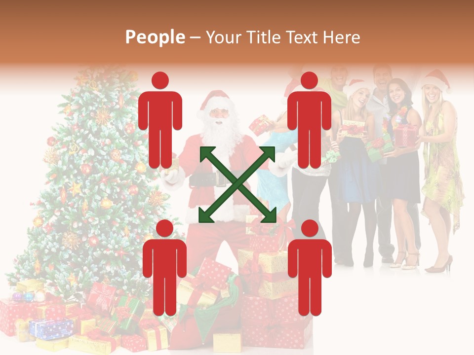 Tree Christmas Man PowerPoint Template
