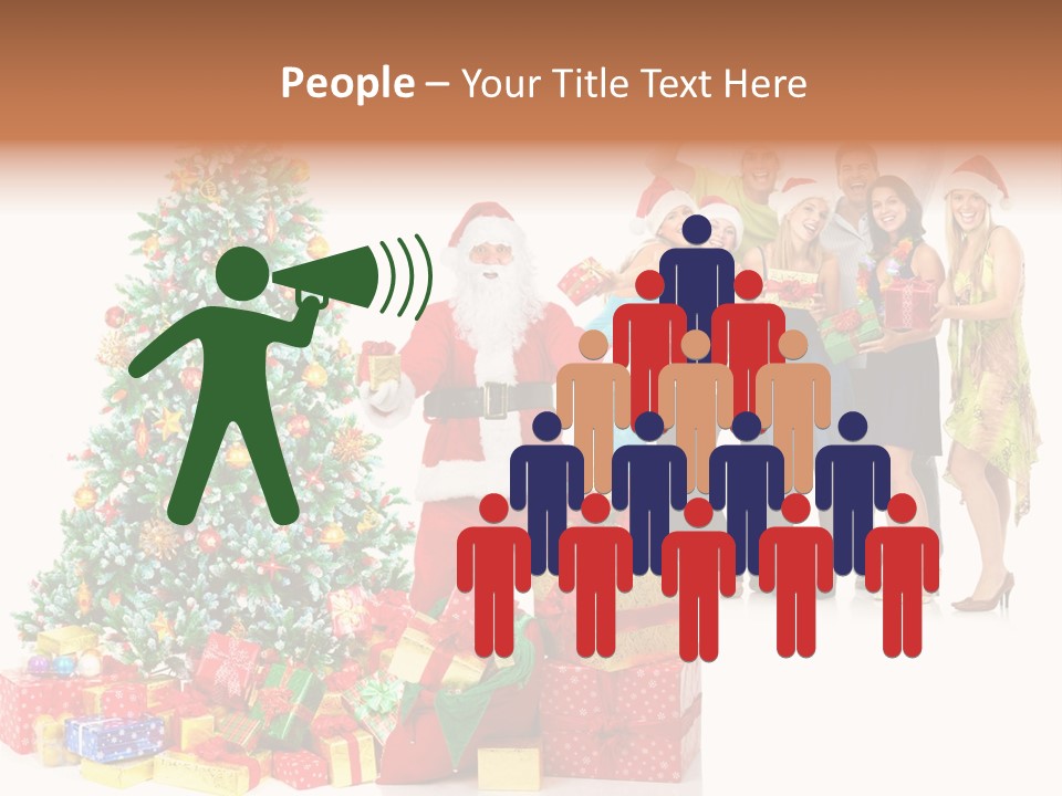 Tree Christmas Man PowerPoint Template