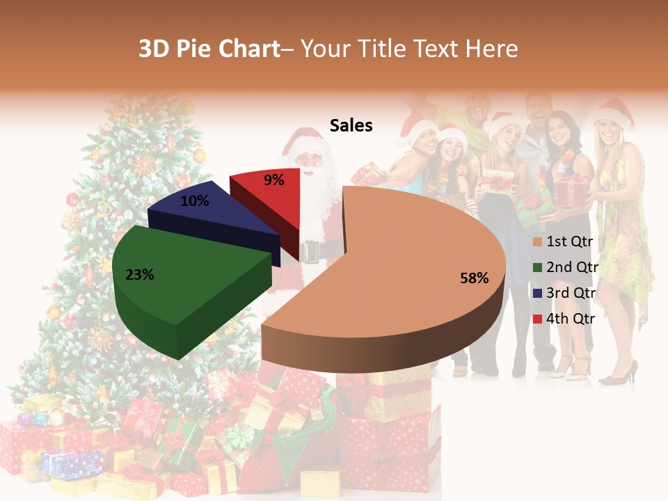 Tree Christmas Man PowerPoint Template