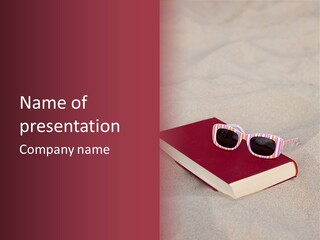 Sunglasses Vacation Red PowerPoint Template