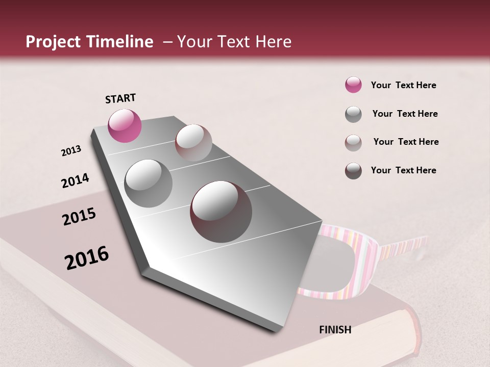 Sunglasses Vacation Red PowerPoint Template