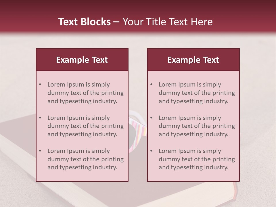 Sunglasses Vacation Red PowerPoint Template