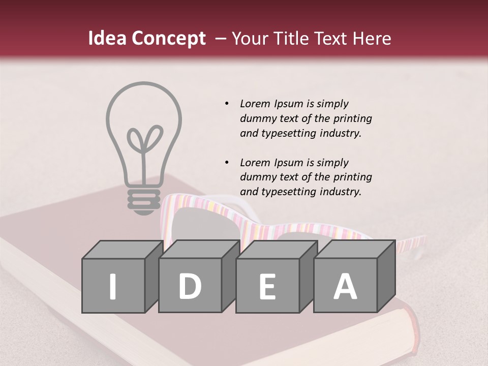 Sunglasses Vacation Red PowerPoint Template