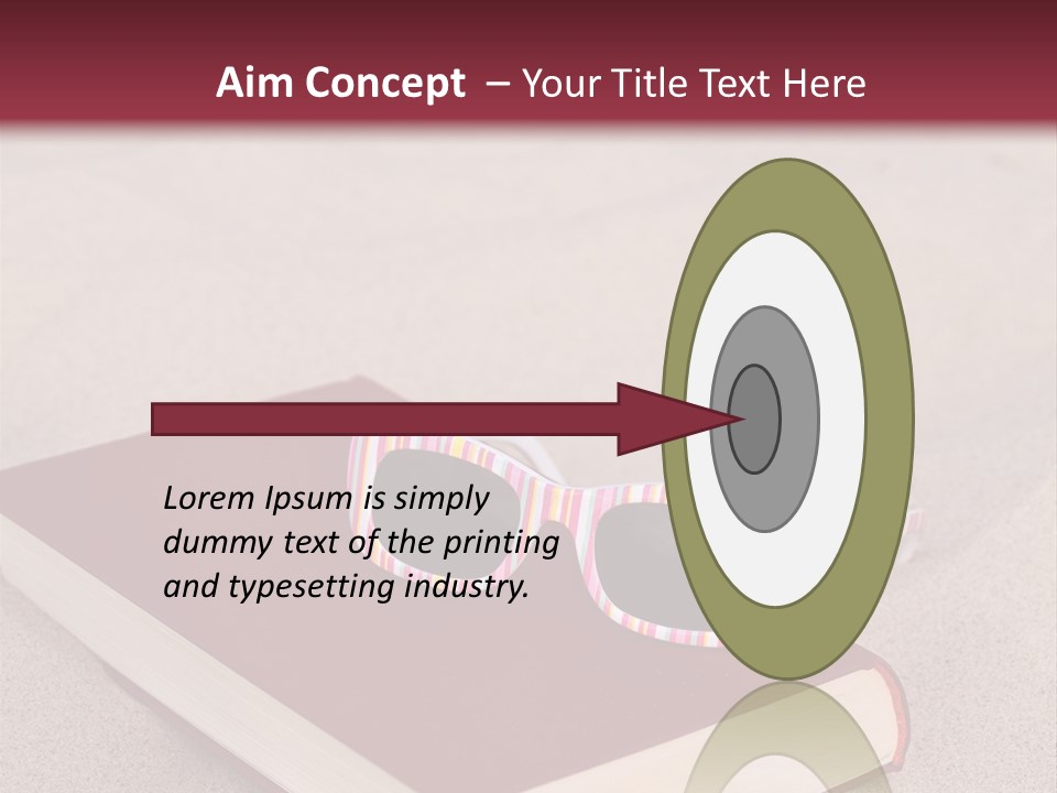 Sunglasses Vacation Red PowerPoint Template