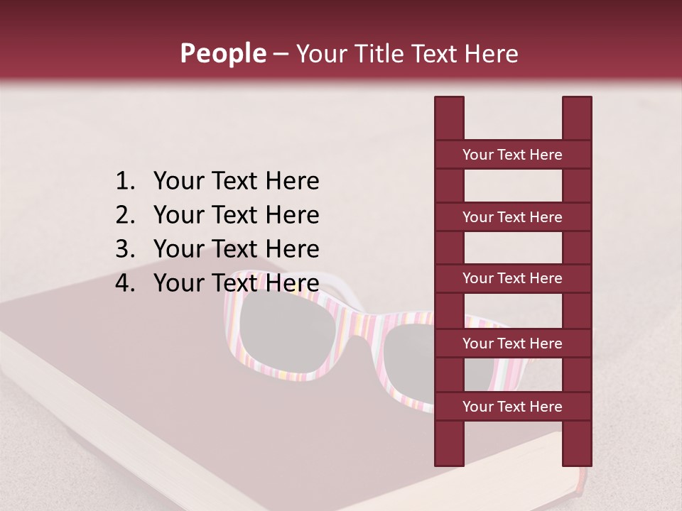 Sunglasses Vacation Red PowerPoint Template