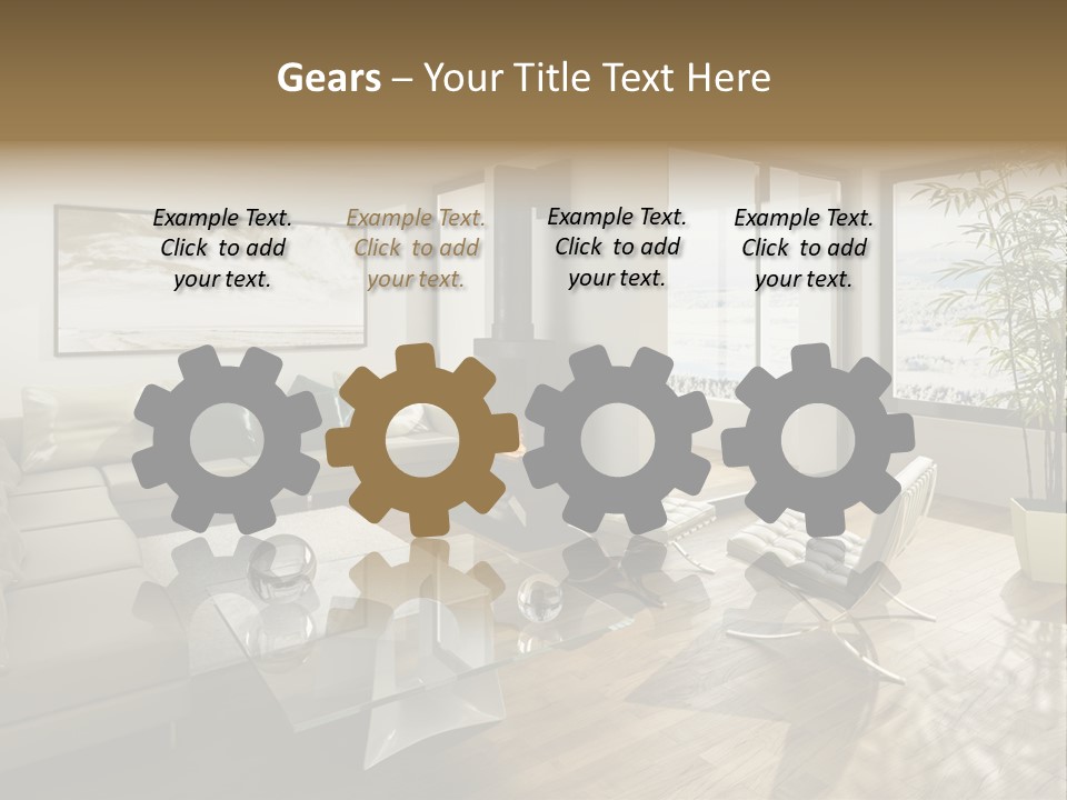 Sunshine Fireplace Winter PowerPoint Template