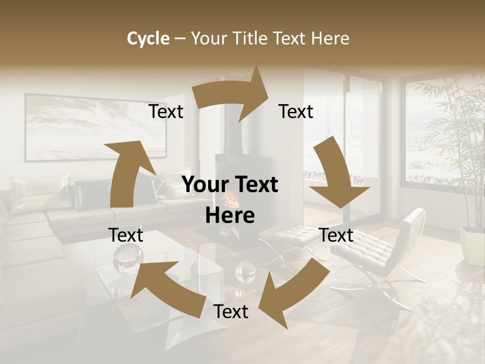 Sunshine Fireplace Winter PowerPoint Template