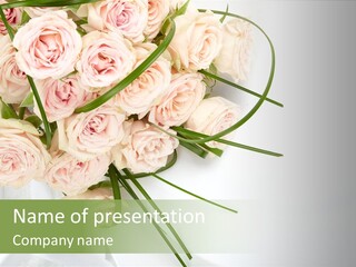 Rose Fresh Bouquet PowerPoint Template