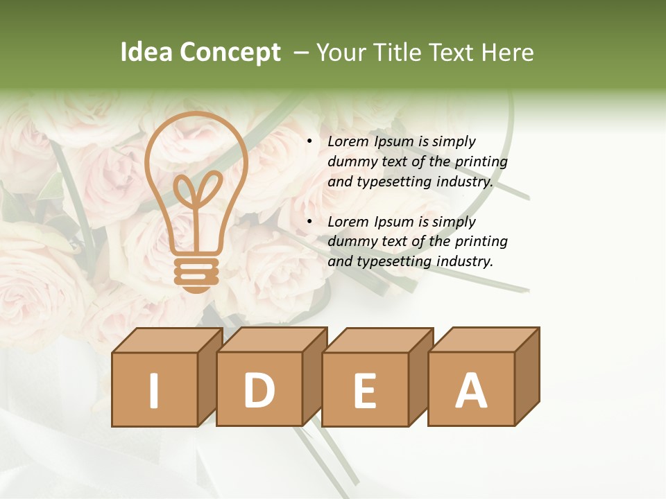 Rose Fresh Bouquet PowerPoint Template