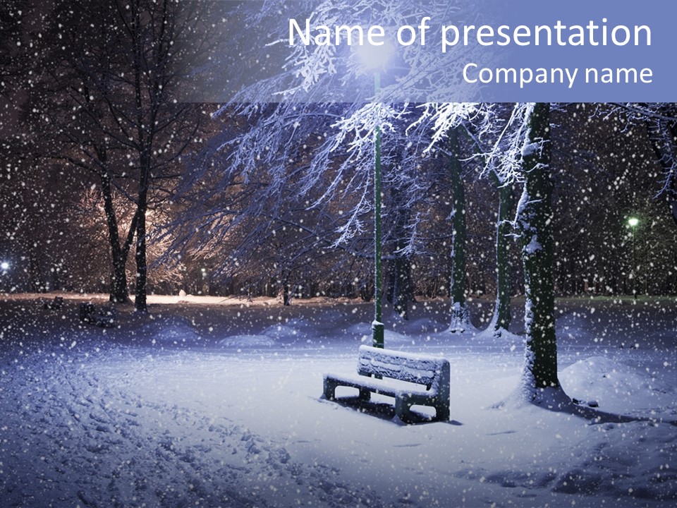 Landscape Snowing Nature PowerPoint Template