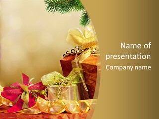 Holiday Gift Box PowerPoint Template