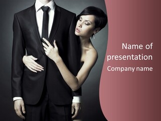 Two Couple Hugging PowerPoint Template