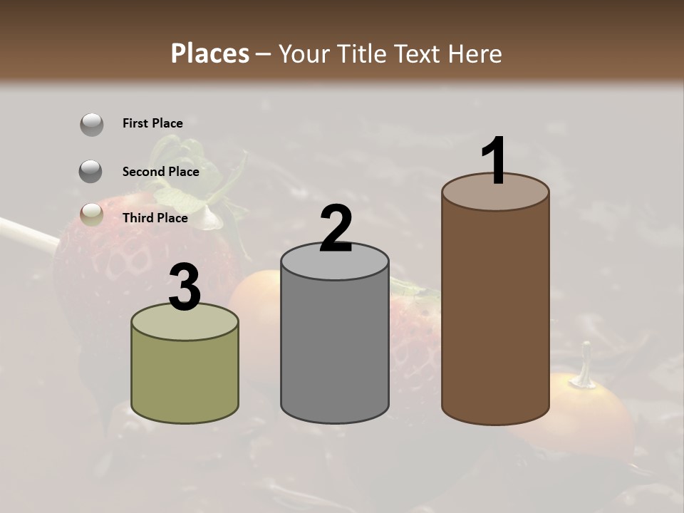 Still Life Chocolate Fondue Strawberries PowerPoint Template