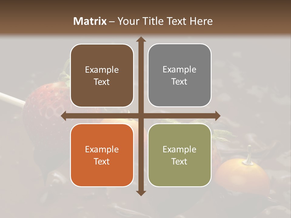 Still Life Chocolate Fondue Strawberries PowerPoint Template