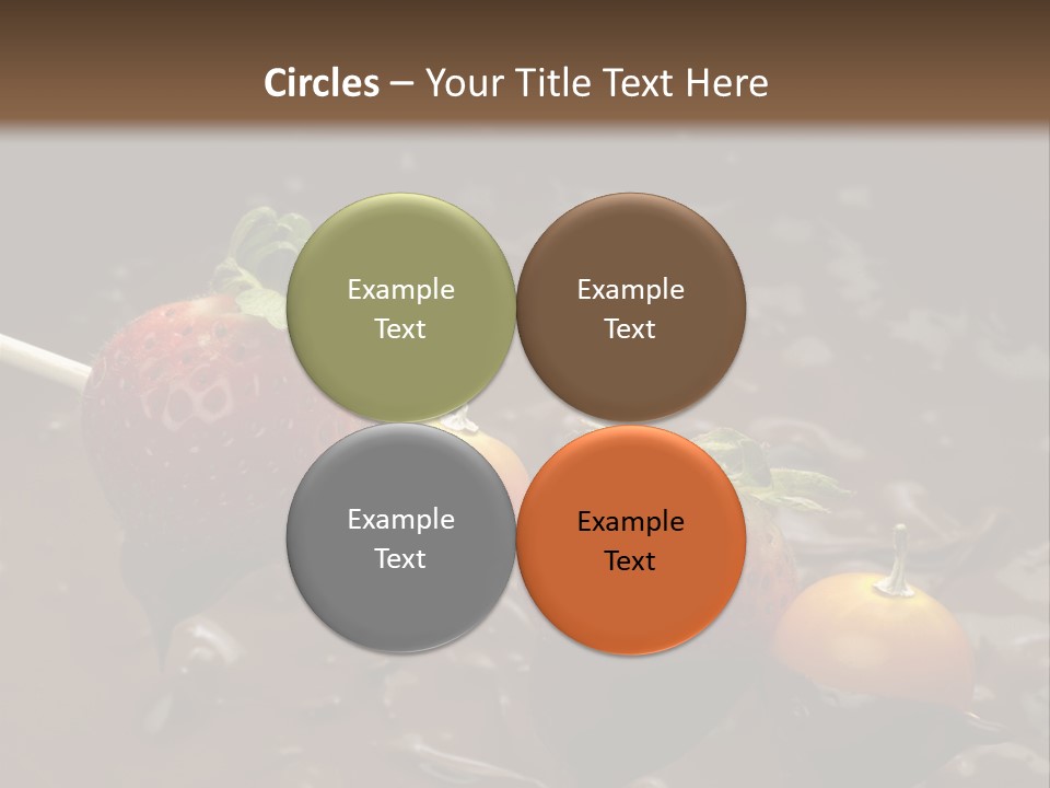 Still Life Chocolate Fondue Strawberries PowerPoint Template