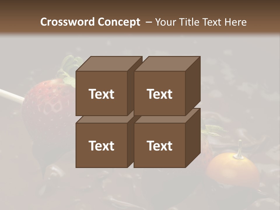 Still Life Chocolate Fondue Strawberries PowerPoint Template