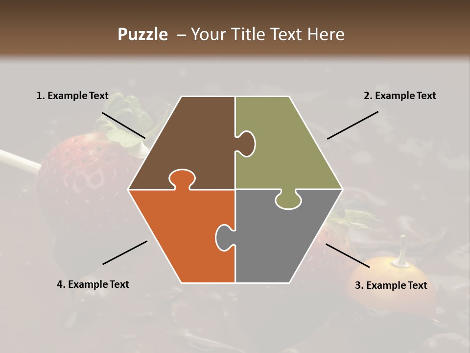 Still Life Chocolate Fondue Strawberries PowerPoint Template