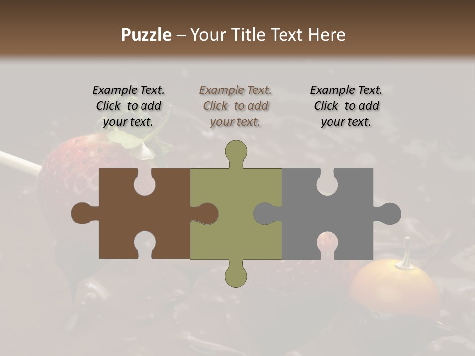 Still Life Chocolate Fondue Strawberries PowerPoint Template